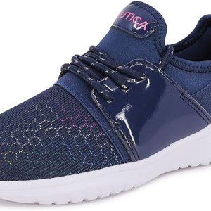 Nautica Kids Girls Metallic Fashion Sneaker Lace-Up Athletic Running Shoe Us 3
